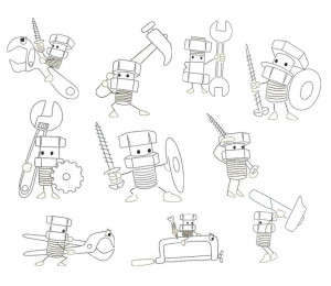 Stickserie - Ritter Schraube Doodle 6